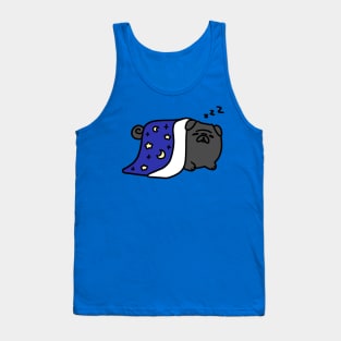 Sleepy Black Pug Tank Top